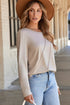 Asymmetric Exposed Seam Detail Drop Shoulder Crew Neck Pullover Top